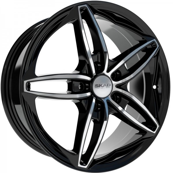 Skad Turin 7.0x17 5x112 D57.1 ET43 (Black Glossy Polished (AL))